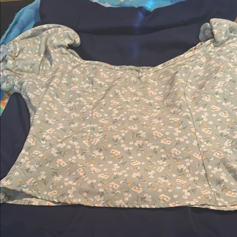 Floral Blue Women's Top